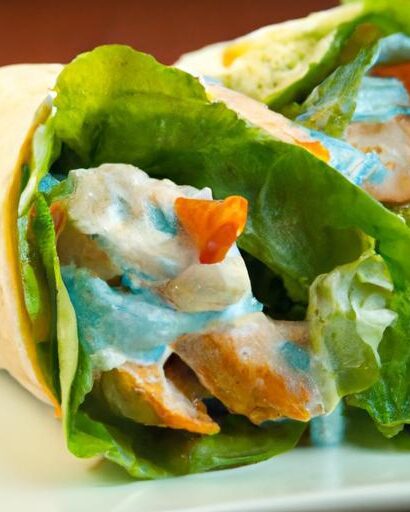 Spicy Buffalo Turkey Lettuce Wraps with Tangy Blue Cheese