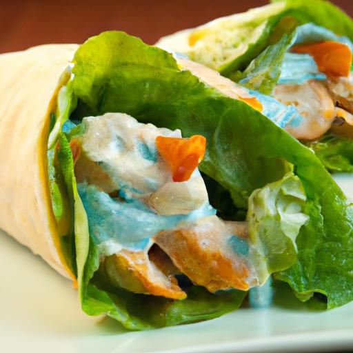 Spicy Buffalo Turkey Lettuce Wraps with Tangy Blue Cheese