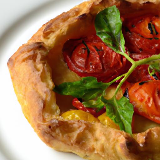 sun-Kissed Roasted Tomato & Basil Galette:⁣ A Breakfast Delight