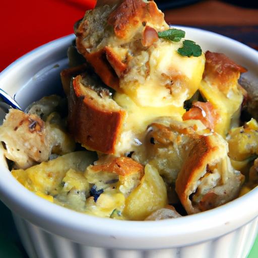 Irresistible Savory Bread Pudding with‌ Cheese & Herbs Delight