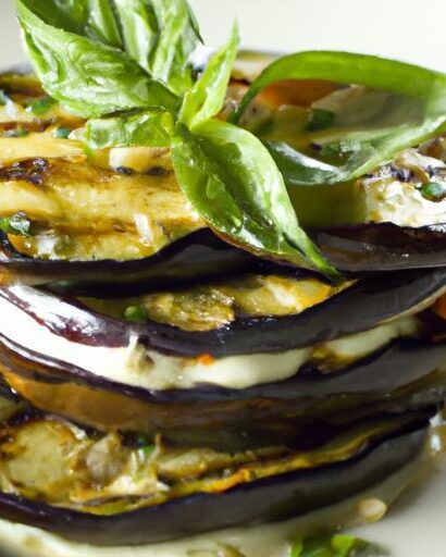 Layered Flavor: Grilled Eggplant Caprese Stacks with Basil