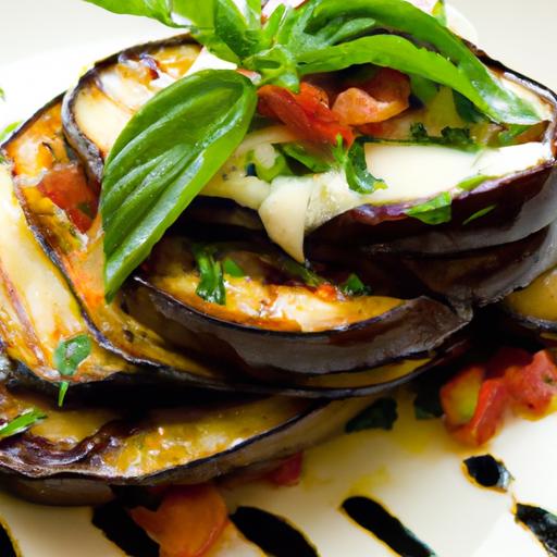 Layered Flavor:⁤ Grilled Eggplant Caprese‌ Stacks‍ with Basil