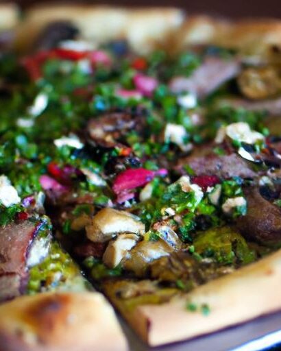Savor the Bold Flavors of Argentinian Chimichurri Steak Pizza
