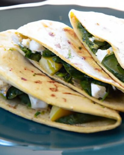 Morning Delight: Savory Spinach & Feta Breakfast Quesadillas
