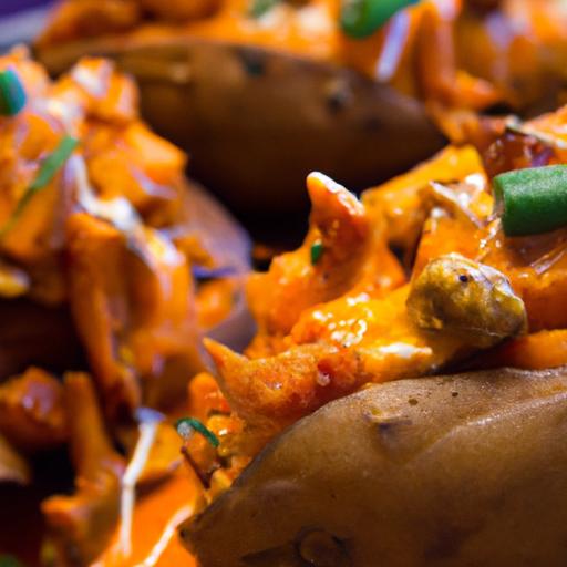 Spicy Buffalo Chicken Stuffed Sweet Potatoes recipe Delight