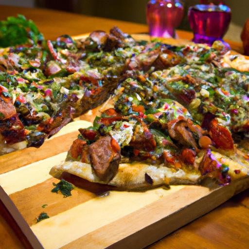 Savor the Bold flavors of argentinian Chimichurri Steak Pizza