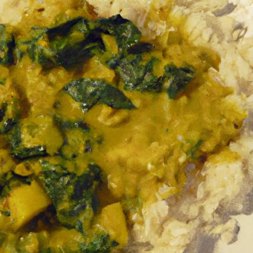 Golden Glow: ⁤Turmeric Coconut Lentil Curry with spinach &‌ Basmati