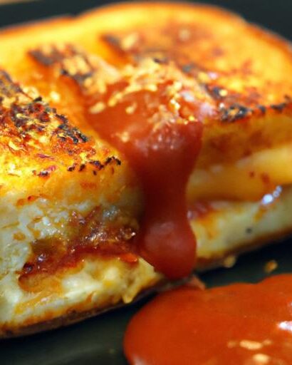 Spicy Korean Kimchi Grilled Cheese with Sweet Sriracha Honey