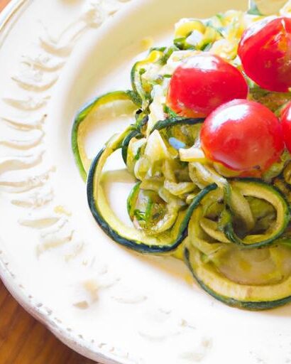 Fresh & Flavorful: Pesto Zucchini Noodles with Cherry Tomatoes