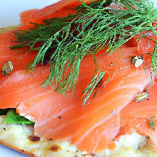Delight in Smoked Salmon Flatbread with Zesty Dill Cream