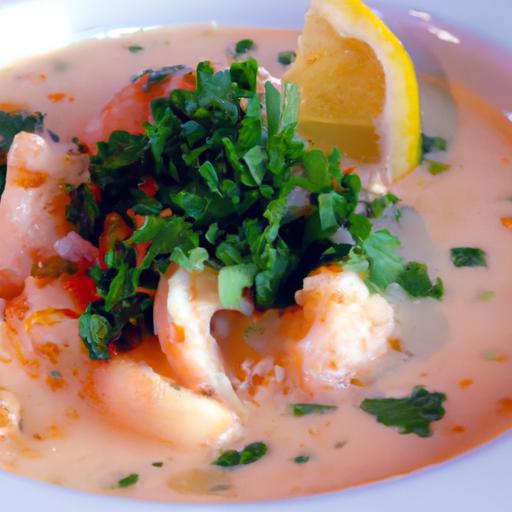 Hearty Seafood Chowder with Succulent Shrimp and Fish Delight