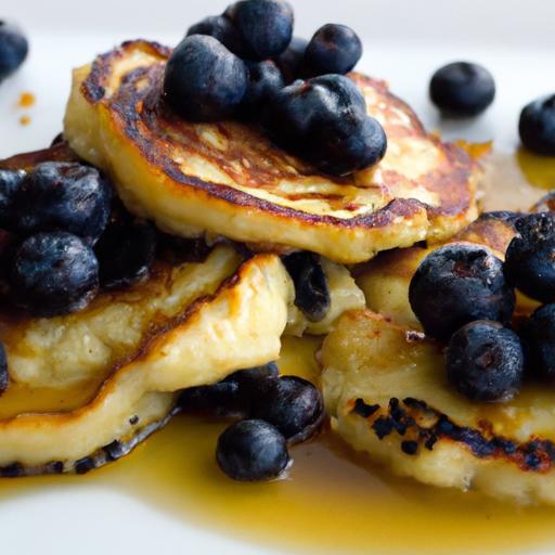 Golden Cornmeal Pancakes Drizzled with Blueberry Bliss