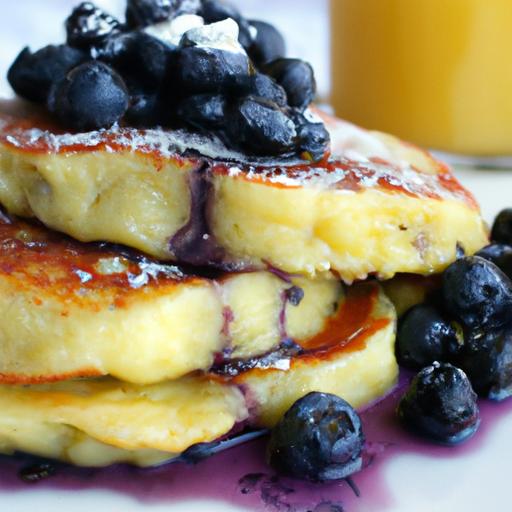 Golden Cornmeal Pancakes Drizzled with Blueberry Bliss