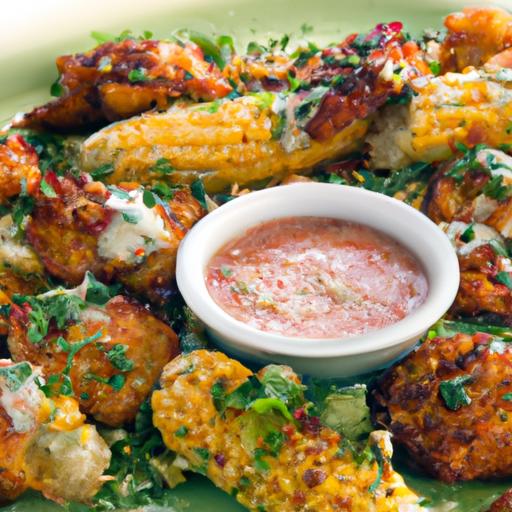 Crispy mexican Street Corn Fritters with Smoky Chipotle Aioli