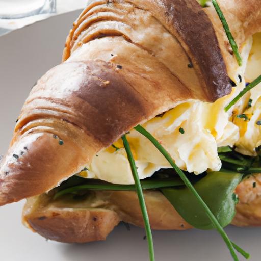 Fluffy Croissant Meets Classic Egg Salad: A Perfect Pairing