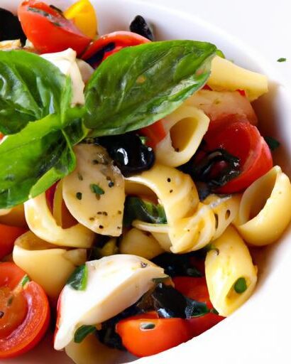 Fresh & Flavorful Caprese Pasta Salad with Tangy Balsamic Glaze