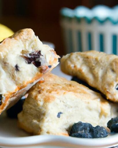 Tangy Delight: Blueberry Scones with Zesty Lemon Glaze