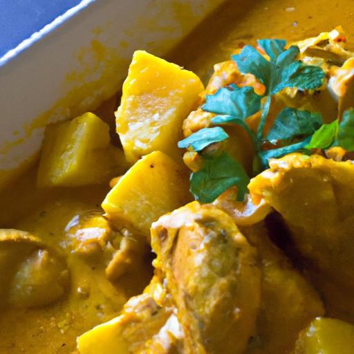 Fiery Yellow Curry with Chicken and Tender Potatoes Delight