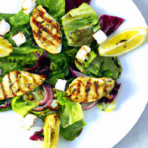 Zesty Grilled Halloumi Salad:​ A Fresh Twist with Lemon Dressing