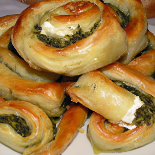 Turkish Spinach & Feta Börek Swirls with Tangy Yogurt Dip