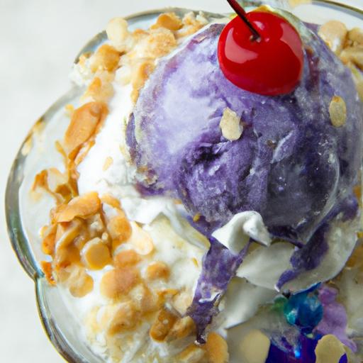 Savoring Filipino Halo-Halo Ice Cream Sundae with Ube Bliss