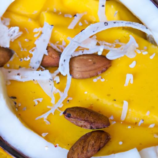 Tropical Mango Coconut Chia Fresca with Toasted Almonds Delight