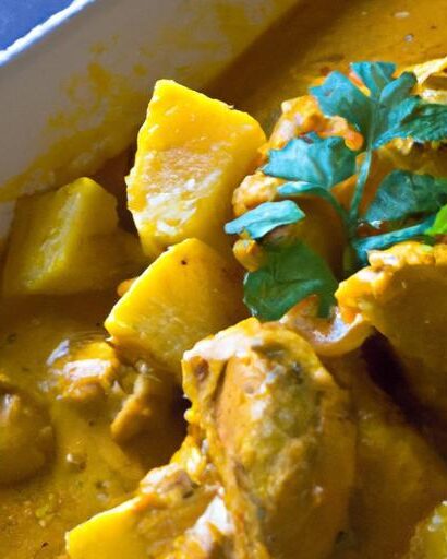 Fiery Yellow Curry with Chicken and Tender Potatoes Delight