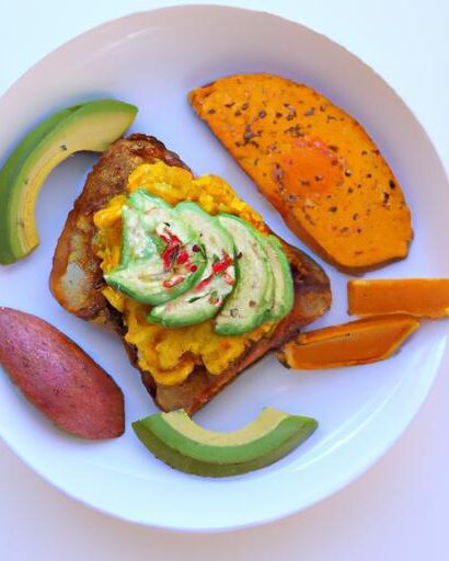 Nutritious Twist: Sweet Potato Toast with Avocado & Egg Delight