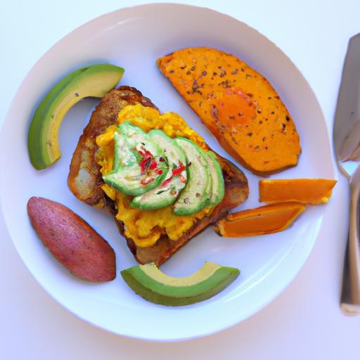 Nutritious Twist: Sweet Potato Toast with Avocado & Egg Delight