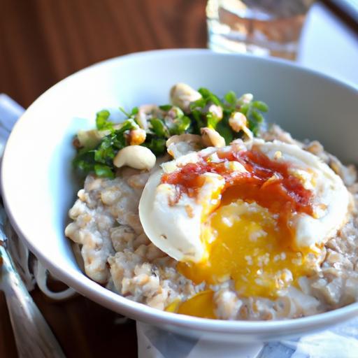Elevate Breakfast: Savory Oatmeal Bowl with Fried Egg Flair