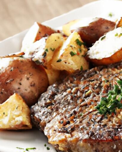 Sizzling Garlic Butter Steak Bites with Crispy Potatoes Delight