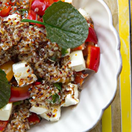 Fresh Caprese Quinoa Bowl Drizzled with‌ Balsamic Glaze