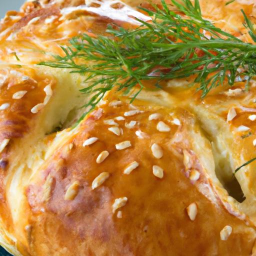 Turkish Simit-Crusted Fish Pie with Tangy Dill Yogurt Twist