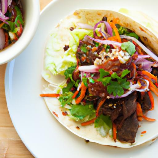 Fusion Feast: Gochujang Beef Bulgogi Tacos with Kimchi Slaw