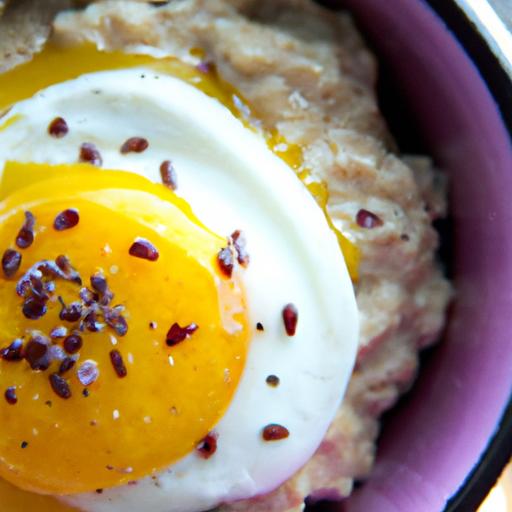 Elevate Breakfast: Savory Oatmeal Bowl with Fried Egg ⁣Flair