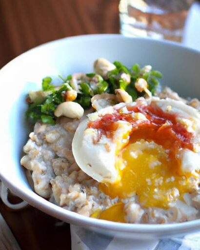Elevate Breakfast: Savory Oatmeal Bowl with Fried Egg Flair