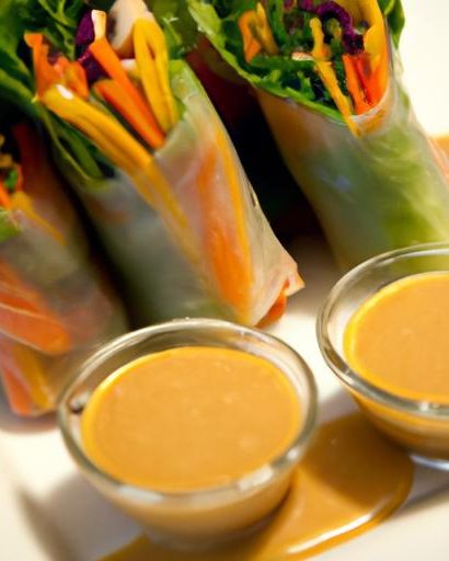 Rainbow Veggie Spring Rolls with Zesty Peanut Sauce Delight