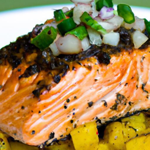Fiery Cajun Blackened Salmon with Tangy Mango Habanero Salsa