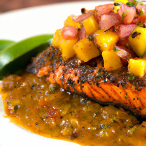 Fiery Cajun Blackened Salmon with Tangy Mango Habanero Salsa